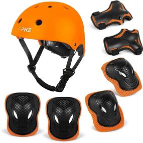 img 4 attached to 🚲 PHZ Kids Bike Helmet: Toddler Helmet with Protective Gear Set for 3-14 Years, Adjustable Child Cycling Helmet with Knee Pads, Elbow Pads, and Wrist Guards – Suitable for Boys and Girls!