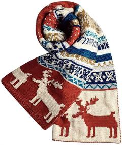 img 1 attached to Felice Winter Reindeer Snowflake Christmas Women's Accessories for Scarves & Wraps