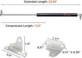 img 3 attached to 🔧 Эффективные газовые пружинные амортизаторы длиной 23 дюйма от Pamagoo: мощная поддержка подъема на 100 фунтов / 445 Н с монтажными креплениями типа L, идеально подходят для крупных инструментальных ящиков, телевизорных шкафов, автодомов, крышек кровати, люков пола и дверей.