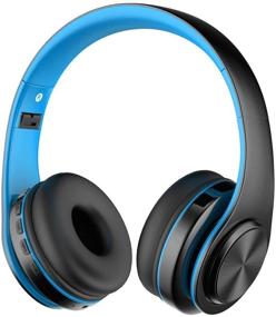 img 4 attached to 🎧 Беспроводные наушники Viwind Bluetooth 5.0 накладного типа: Hi-Fi стерео и удобные амбушюры, складной шумоподавляющий гарнитур для путешествий, работы, телевизора, ПК, Android-смартфона – синие