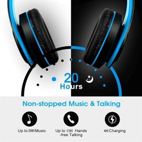 img 1 attached to 🎧 Беспроводные наушники Viwind Bluetooth 5.0 накладного типа: Hi-Fi стерео и удобные амбушюры, складной шумоподавляющий гарнитур для путешествий, работы, телевизора, ПК, Android-смартфона – синие