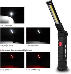 img 2 attached to Lmaytech LED Flashlights, 2 Packs Rechargeable Work Lights: Magnetic Base, Hanging Hook, 360° Rotate, 5 Modes Brightness for Car Repair, Grill, and Outdoor Use