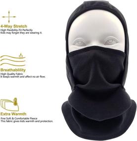 img 2 attached to 👧 Children's Balaclava Ski Mask - Windproof Fleece Neck Warmer Gaiter for Winter - Ideal Face Protection in Cold Weather for Boys and Girls