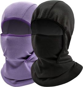 img 4 attached to 👧 Children's Balaclava Ski Mask - Windproof Fleece Neck Warmer Gaiter for Winter - Ideal Face Protection in Cold Weather for Boys and Girls