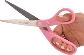 img 1 attached to 🔖 Westcott 15387 8" Pink Ribbon Stainless Steel Scissors - Premium Cutting Tool for Crafts and Everyday Use!