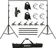 jcloud backdrop stand kit - adjustable 8.5x10 ft background support system for photoshoot, inclusive of carrying bag, spring clamp, and sand bag - ideal for photo video studio logo