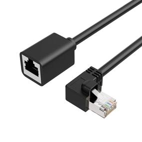 img 4 attached to 🔌 CableCreation Cat6 Shielded Extension Cable: Male/Female Left Angle, FTP Cat6 Ethernet Cord Patch Cable with Gold Plated Contact - 0.5m(1.64FT) Black