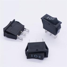 img 1 attached to 🔘 Twidec/5Pcs Rocker Switch 3 Pins 3 Position ON/Off/ON AC 6A/125V 10A/250V SPDT Car Boat Black Rocker Switch Toggle (1-Year Quality Assurance) KCD3-103