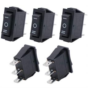img 3 attached to 🔘 Twidec/5Pcs Rocker Switch 3 Pins 3 Position ON/Off/ON AC 6A/125V 10A/250V SPDT Car Boat Black Rocker Switch Toggle (1-Year Quality Assurance) KCD3-103
