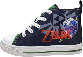 img 3 attached to 👟 Nintendo Zelda High Top Shoes for Kids - Lace-Up Sneakers with Non-Marking Soles, Available in Toddler Size 10 to Kids Size 3