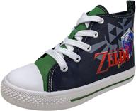 👟 nintendo zelda high top shoes for kids - lace-up sneakers with non-marking soles, available in toddler size 10 to kids size 3 logo