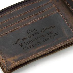 img 3 attached to LUUFAN Engraved Genuine Leather Men's Accessories for Wallets, Card Cases & Money Organizers - Perfect for Anniversaries