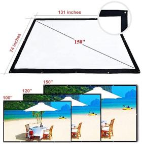 img 2 attached to Portable Outdoor Movie Screen: 150 Inch YF2009SZ, Foldable HD Projection Screen 16:9 for Home Theater, Office, Camping, Party