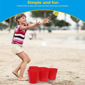 img 1 attached to 🏓 WIn SPORTS Giant Yard Pong Bucket Game - Ultimate Fun for Beach, Pool, and BBQ Parties - Perfect Toy for Boys, Girls, and Family Entertainment