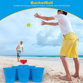 img 3 attached to 🏓 WIn SPORTS Giant Yard Pong Bucket Game - Ultimate Fun for Beach, Pool, and BBQ Parties - Perfect Toy for Boys, Girls, and Family Entertainment