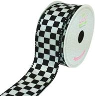 🎀 luv ribbons 1.5-inch black checkered and white fabric ribbon by creative ideas logo