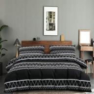 🛏️ hyprest bohemian black duvet cover queen - 3 pcs soft microfiber indie boho bedding set" logo