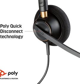 img 2 attached to 🎧 Plantronics 89433-01 Wired Headset, Black: Exceptional Audio Quality and Comfort for Unmatched Communication Experience