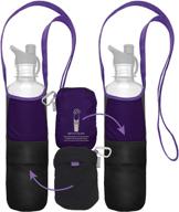 chicobag repete water bottle sling with carabiner clip - eco friendly amethyst purple carrier (pack of 2) logo