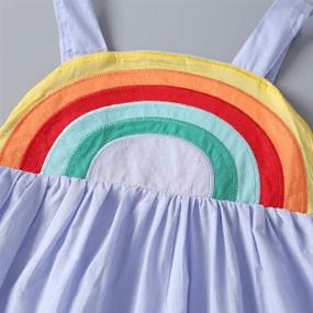 img 1 attached to 🌈 Rainbow Dress for Toddler Baby Girls - Halter Style Summer Skirt - Sizes 1T, 2T, 3T, 4T, 5T