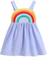 🌈 rainbow dress for toddler baby girls - halter style summer skirt - sizes 1t, 2t, 3t, 4t, 5t logo