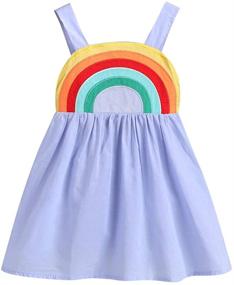 img 4 attached to 🌈 Rainbow Dress for Toddler Baby Girls - Halter Style Summer Skirt - Sizes 1T, 2T, 3T, 4T, 5T