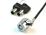 ruban notebook lock and security cable: protect your pc/laptop with two keys and 6.2 feet of cable (black) logo