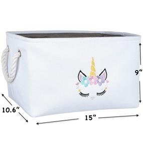 img 1 attached to 🍎 APPLE PIE ORDER Embroidered Storage Basket: Foldable Animal Toy Organizer/Cube for Children's Room, Nursery, Baby Boys and Girls
