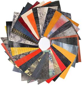 img 4 attached to 🪡 Mardili Printed and Embossed Upholstery Leather Scraps, 1.5-2 Pound Large Pieces, Square (10x10 Inches) and Irregular Sizes