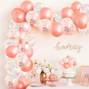 img 4 attached to 🎈 Large Rose Gold Balloon Garland Kit, 113pc with Balloon Strip - Perfect for Baby Showers, Bridal, Bachelorette, Wedding - RoseGold Balloon Arch Kit with Pink Rose Gold Confetti Balloons