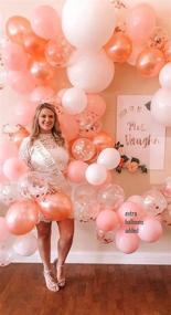 img 1 attached to 🎈 Large Rose Gold Balloon Garland Kit, 113pc with Balloon Strip - Perfect for Baby Showers, Bridal, Bachelorette, Wedding - RoseGold Balloon Arch Kit with Pink Rose Gold Confetti Balloons