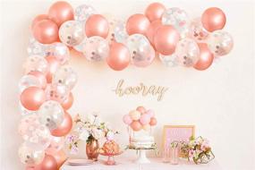 img 3 attached to 🎈 Large Rose Gold Balloon Garland Kit, 113pc with Balloon Strip - Perfect for Baby Showers, Bridal, Bachelorette, Wedding - RoseGold Balloon Arch Kit with Pink Rose Gold Confetti Balloons