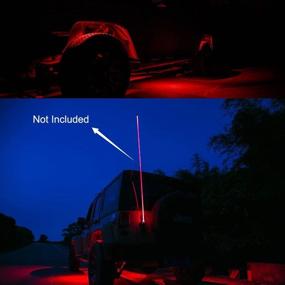 img 1 attached to 🚗 Aukmak 4 Pods Red LED Rock Light Kit: Enhance Underbody Glow for Offroad Jeep ATV SUV Car Truck Boat