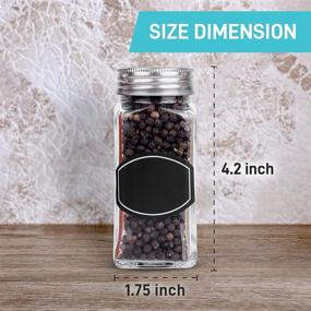 img 1 attached to Organize Your Spices with 14 Square Glass Spice Jars + 🌶️ Labels + Stainless Steel Lid + Shaker Inserts + Funnel - Complete Set