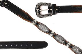 img 2 attached to Western Leather Longhorn Rooster Star Women's Accessories for Belts