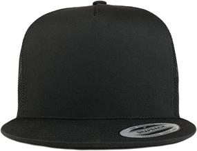 img 2 attached to Trendy Flexfit Brand 5 Panel Classic Trucker Flatbill Mesh Snapback Cap for Stylish Apparel Shop