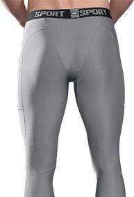 img 1 attached to 🩲 Men's FANDIMU Compression Pants: Base Layer Cycling Leggings with Pocket - Breathable & Quick-Drying