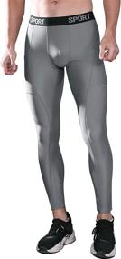 img 3 attached to 🩲 Men's FANDIMU Compression Pants: Base Layer Cycling Leggings with Pocket - Breathable & Quick-Drying