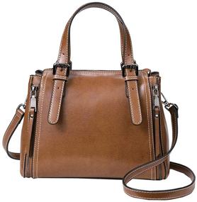 img 4 attached to Heshe Women’s Leather Shoulder Handbags - Fashionable Hobo Bag, Designer Satchel & Crossbody Bucket Bags