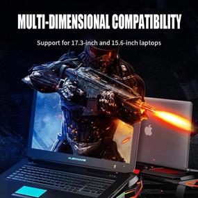 img 1 attached to 🎮 2021 Upgraded Game Laptop Cooling Pad with Silent Fan, High-Speed Turbine, Dual Channel Cooling Stand, RGB Ambient Lighting - Ideal for Mainstream 15-17 Inch Laptops