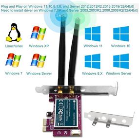 img 1 attached to 🔌 FebSmart FS-N600BT Wireless Dual Band N600 PCIE Wi-Fi Adapter for Windows XP, 7, 8, 8.1, 10, and Windows Server (32/64bit) Desktop PCs - 2.4GHz 300Mbps/5GHz 300Mbps PCIE Wi-Fi Card