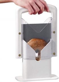 img 3 attached to 🥯 Universal Bagel Slicer - The Original Bagel Guillotine with Safe Grip, Safety Shield for Bagels, Breads, Muffins, Buns, Rolls, White