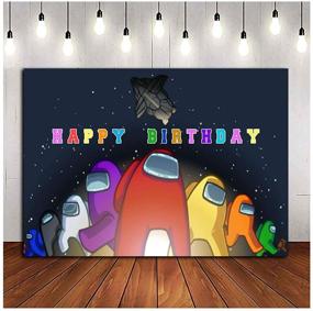 img 3 attached to 5X3FT Vinyl Photography Backdrop for Among Us Themed Birthday Party - Imposter Game, Black Starry Sky Design - Ideal for Children, Kids, Men, and Boys - Photo Background Studio Prop for Happy Birthday Celebration