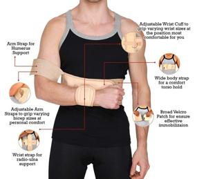 img 1 attached to 🤕 Adjustable Arm and Shoulder Immobilization Brace - Unisex (34"-39") - Fully Detachable & Skin Friendly Support