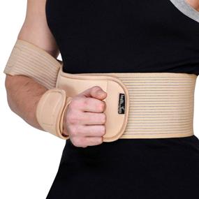 img 4 attached to 🤕 Adjustable Arm and Shoulder Immobilization Brace - Unisex (34"-39") - Fully Detachable & Skin Friendly Support