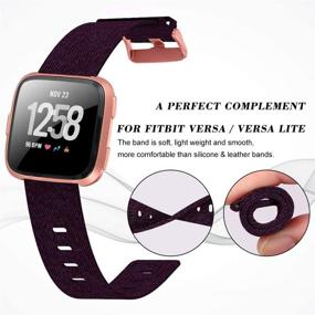 img 3 attached to 🎁 XIMU Тканевые заменяемые ремешки для Fitbit Versa/Versa 2/Versa Lite - Мягкие тканевые ремешки на запястье из холста