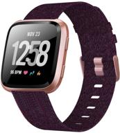 🎁 ximu тканевые заменяемые ремешки для fitbit versa/versa 2/versa lite - мягкие тканевые ремешки на запястье из холста логотип