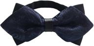 🌺 elfeves big boy's double layer floral paisley pre-tied bow tie: formal elegance for men logo