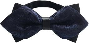 img 1 attached to 🌺 Elfeves Big Boy's Double Layer Floral Paisley Pre-Tied Bow Tie: Formal Elegance for Men