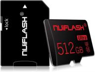 💽 512gb micro sd card memory, class 10 tf card for nintendo switch, android smartphones, tablets, and more - includes free sd card adapter logo